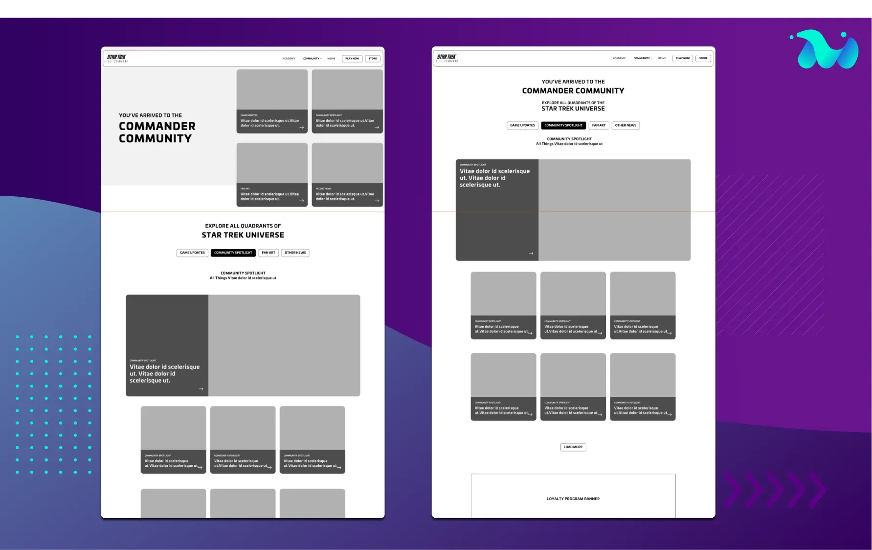 Wireframes for Web Design of an WordPress website